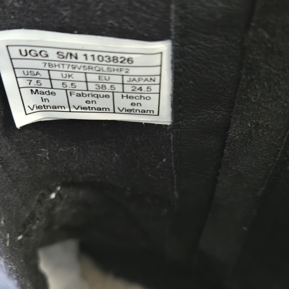 Ugg Potero Black Leather Wedge Women's Boots Size 7.5 EUC - Picture 6 of 13